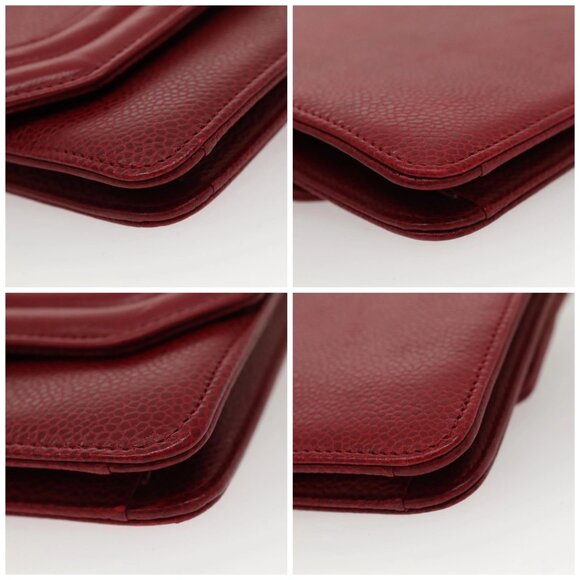 Christian Dior Shoulder Bag Leather Gold Red Auth - Picture 16 of 16